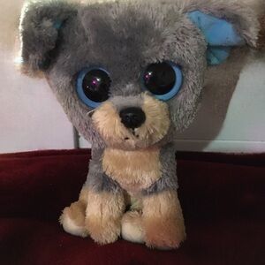 Gray and Tan Plush Dog Toy